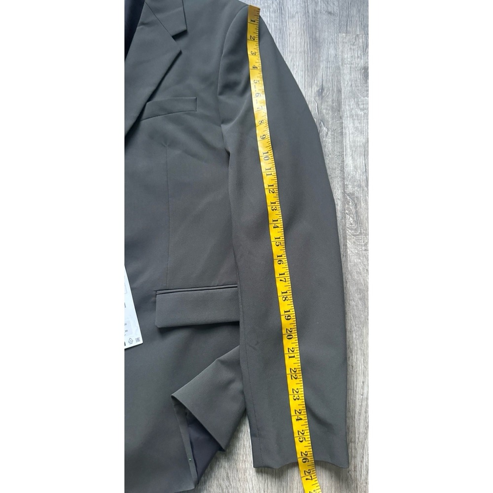 NEW Zara Blazer Sports Coat Jacket Lined Mens Size 44 Charcoal Gray - Picture 13 of 16